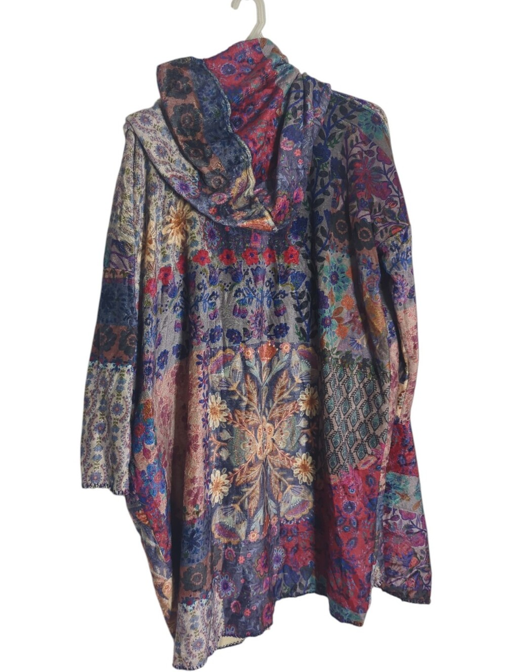 Natural Life Womens Hooded Blanket Robe Boho Jewel Tone Gypsy Floral Medium Smal - Picture 13 of 16